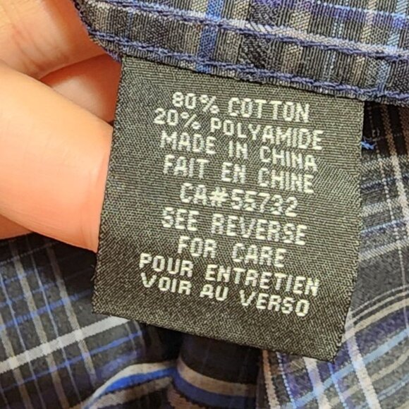 Britches Plaid Button-Up Shirt Men’s XLT Blue Gray Long Sleeve Casual Cotton - Picture 8 of 11